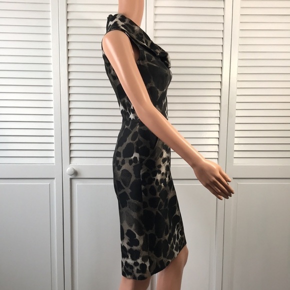 ECCOCI Black Gray Animal Print Dress Size 0 - Picture 4 of 10